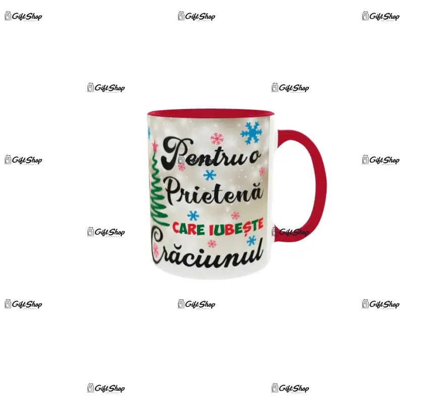 Pentru o prietena care iubeste craciunul, cana ceramica, 330ml, model cgs1714